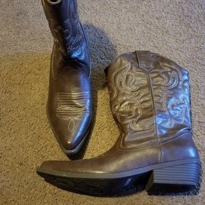 Brown cowboy boots